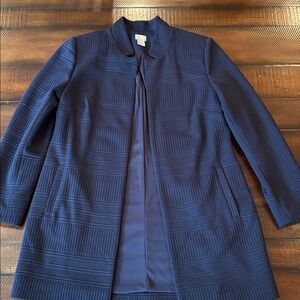 Chico's Elegant Navy Blue Women's Duster Jacket - Chico's Size 1